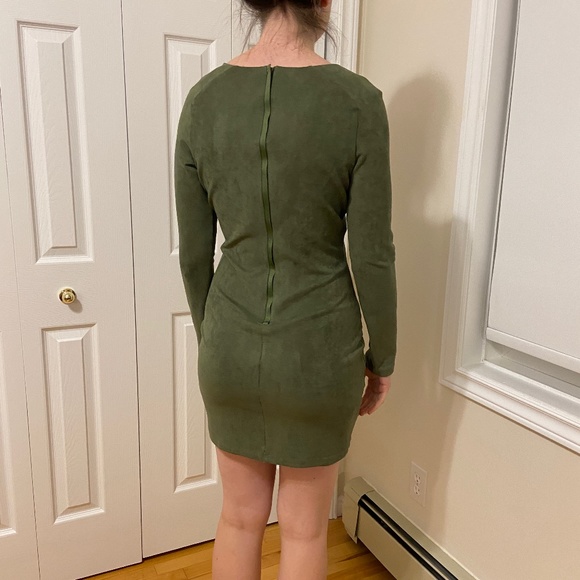 Bebe Faux Suede Long Sleeve Dress โ Size M - Picture 2 of 12